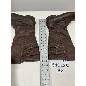 Womans Route 66 Enid Brown Size 9 Side Zip Strappy Tall Riding Boots Quilted